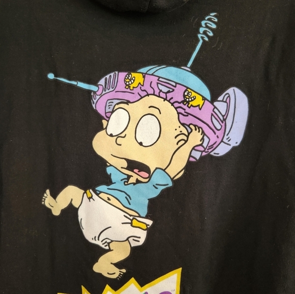 Rugrats Chuckie Finster and Tommy Pickles black hoodie womens size large - Picture 5 of 8